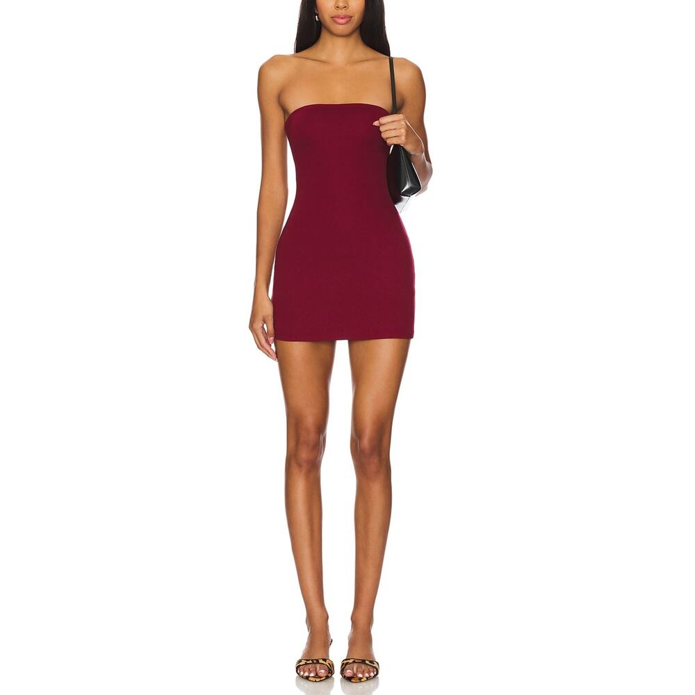 Lovers And Friends Strapless Burgundy Drew Mini Dress Size S
